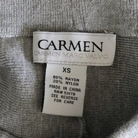 Carmen Marc Valvo Gray Knit Ombre Skirt XS - Picture 7 of 8